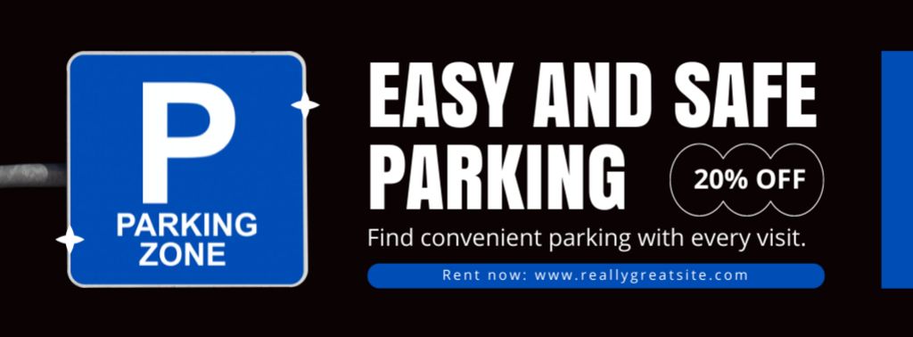 Easy and Safe Parking Services with Discount Facebook coverデザインテンプレート