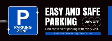 Easy and Safe Parking Services with Discount Facebook cover Design Template