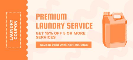 Platilla de diseño Offer Discounts on Premium Laundry Service Coupon 3.75x8.25in