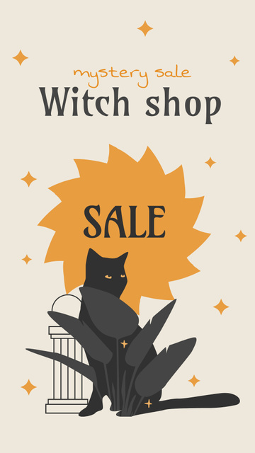 Ontwerpsjabloon van Instagram Story van Witch Shop Sale on Halloween