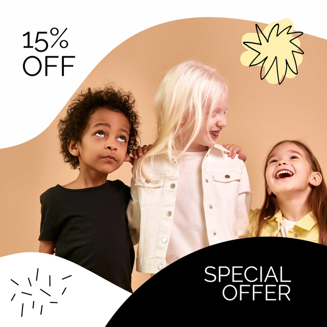 Designvorlage Special Discount Offer with Stylish Kids für Instagram