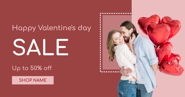 Plantilla de diseño de Valentine's Day Blowout Sale Facebook AD 