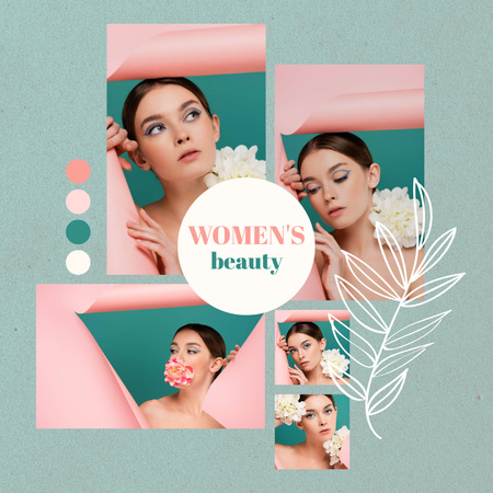Beautiful Woman in Tender Makeup Instagram – шаблон для дизайна