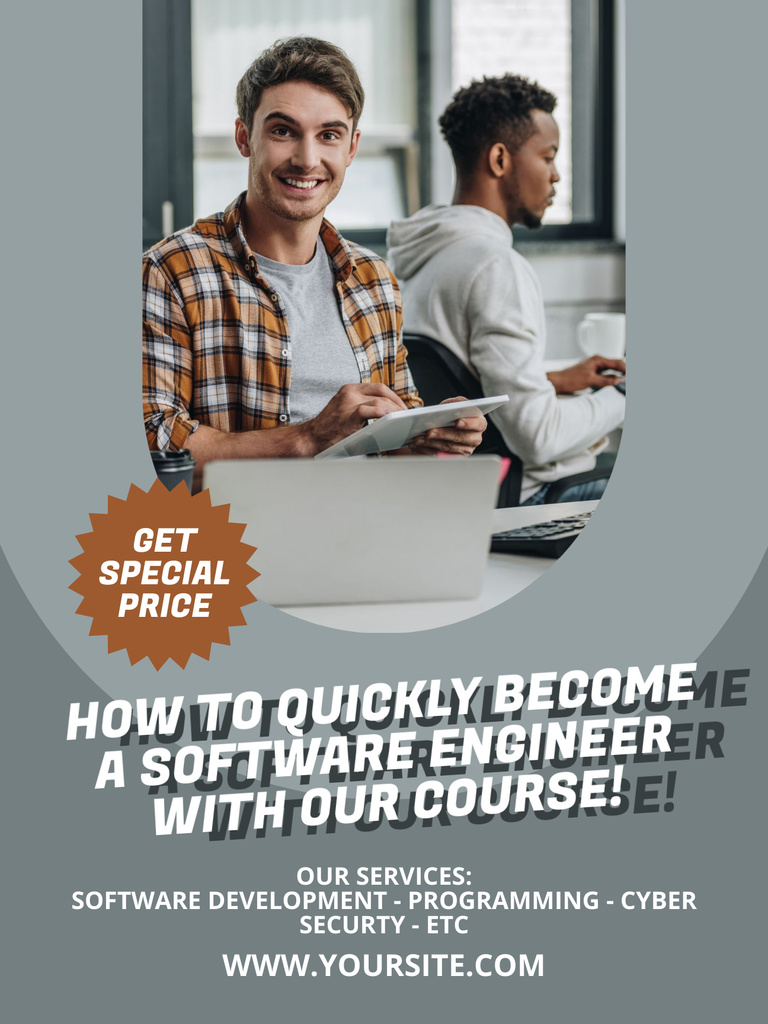 Designvorlage Special Price on Programming Course für Poster US