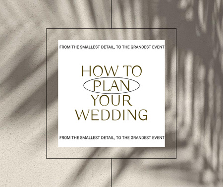 Wedding Planning Ad with Plant Shadow Facebook Πρότυπο σχεδίασης