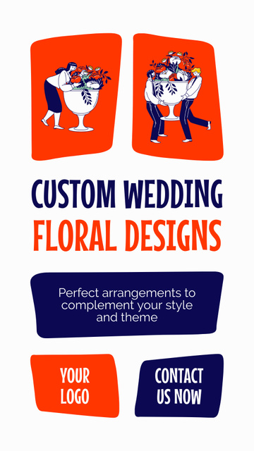 Floral Design Agency Ad for Elegant Weddings Instagram Story Tasarım Şablonu