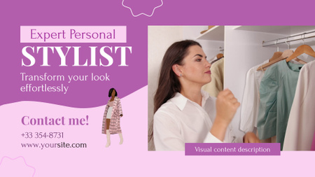 Experienced Personal Stylist Service In Purple Full HD video Design Template
