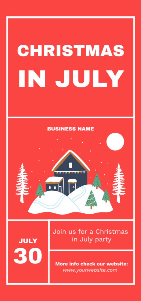 Modèle de visuel Celebrate Christmas in July with Snowy House - Flyer DIN Large