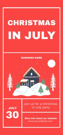 Plantilla de diseño de Celebrate Christmas in July with Snowy House Flyer DIN Large 