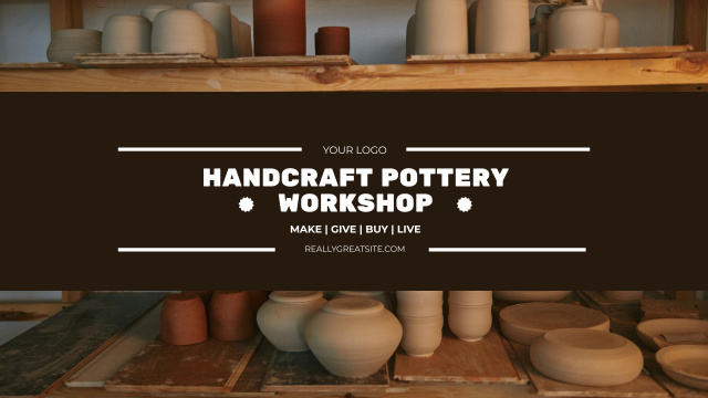 Pottery Workshop with Pottery and Ceramic Bowls Youtube Tasarım Şablonu