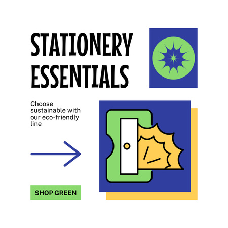 Platilla de diseño Choose Shop With Sustainable Stationery Goods Instagram AD
