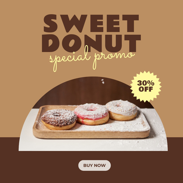 Ontwerpsjabloon van Instagram van Sweet Donuts At Discounted Rates Offer