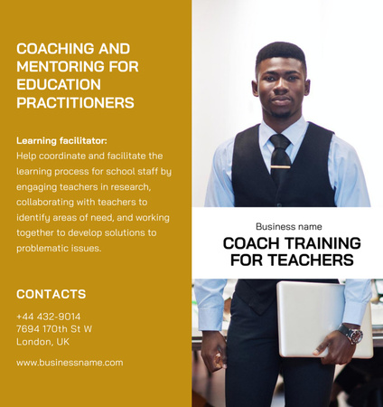 Coach Training for Teachers Brochure Din Large Bi-fold tervezősablon