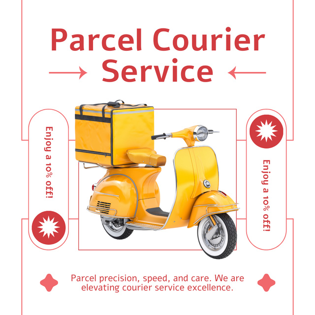 Enjoy Discounts on Parcels Courier Services Instagram AD Design Template