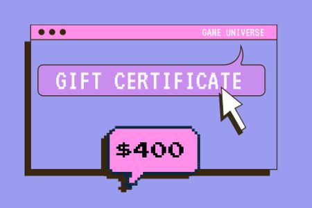 gaming Gift Certificate – шаблон для дизайну