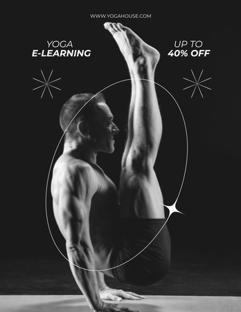 Platilla de diseño Discount on Online Yoga Courses Flyer 8.5x11in