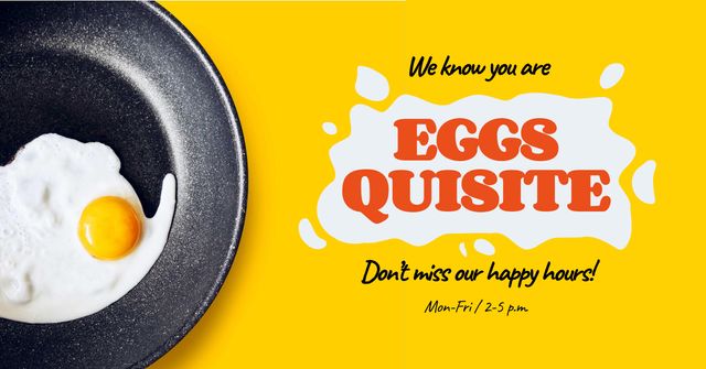 Designvorlage Fried Egg on Skillet für Facebook AD