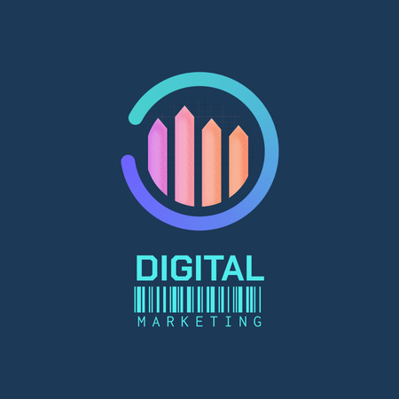 Colorful Charts And Digital Marketing Agency Promotion Animated Logo Design Template