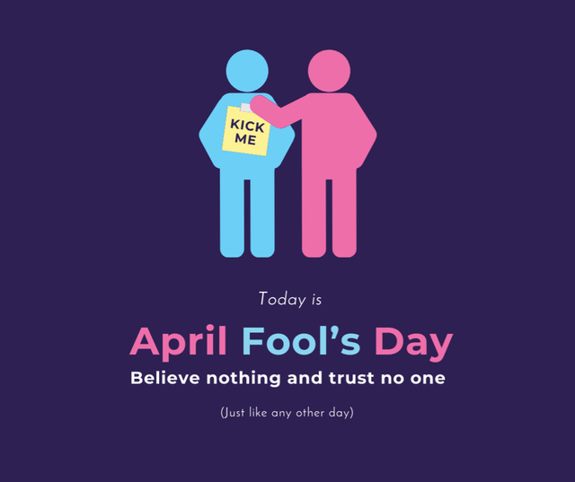 Modèle de visuel April Fools Day with people joking - Facebook