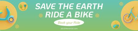 Ride Bicycle for Earth Saving Ebay Store Billboard Design Template
