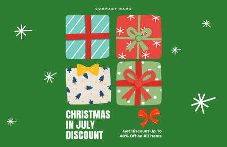 July Christmas Sale Announcement Flyer 5.5x8.5in Horizontal Design Template
