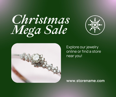 Christmas Jewelry Sale Ad Facebook – шаблон для дизайну