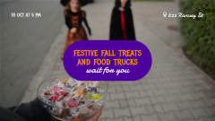 Halloween Fair Announcement With Candies For Kids