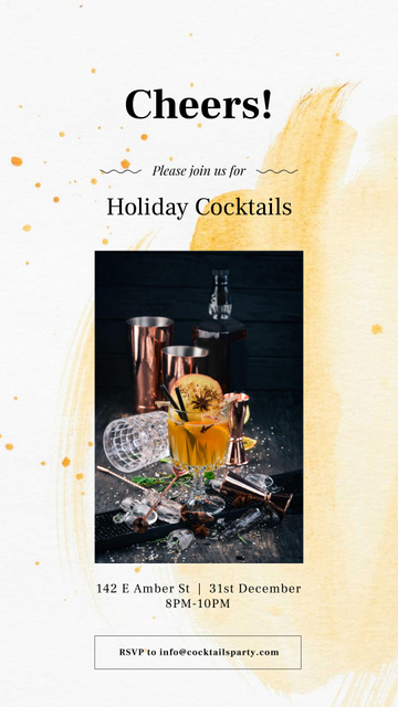 Holiday Cocktails with White mulled wine Instagram Story Modelo de Design