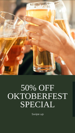 People drinking beer on Oktoberfest Instagram Story Design Template