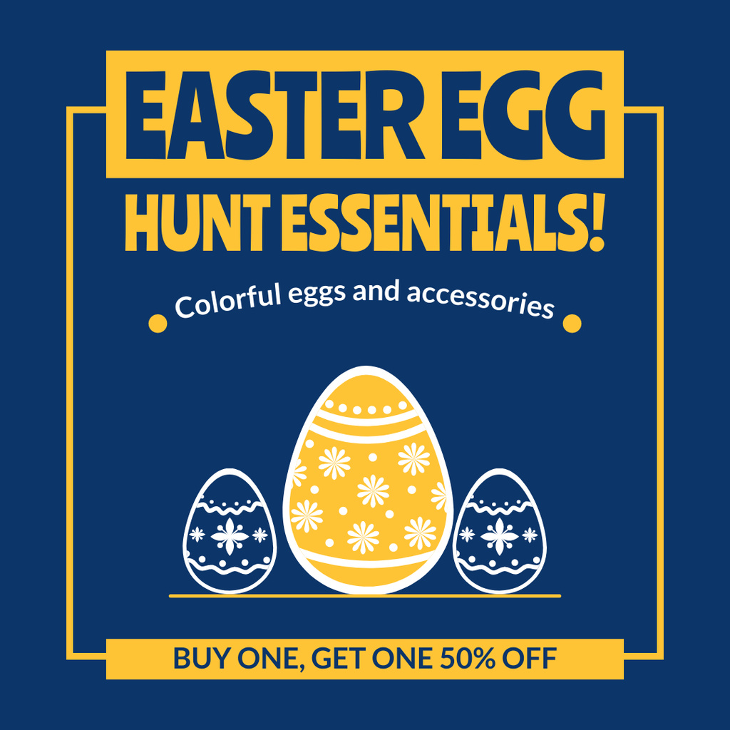 Ontwerpsjabloon van Instagram van Ad of Easter Egg Hunt Essentials