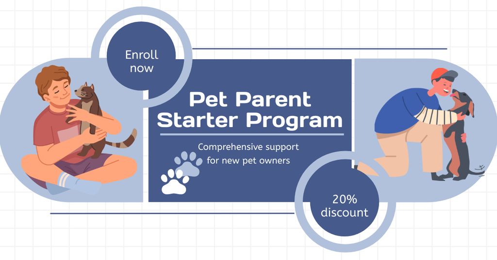 Designvorlage Pet Parent Starter Program für Facebook AD