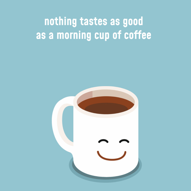 Happy Smiling cup of Coffee Animated Post Design Template