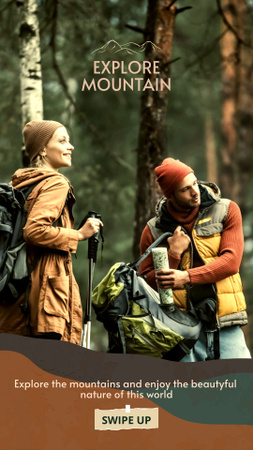 Template di design Couple Enjoying the Forest Hiking Instagram Video Story