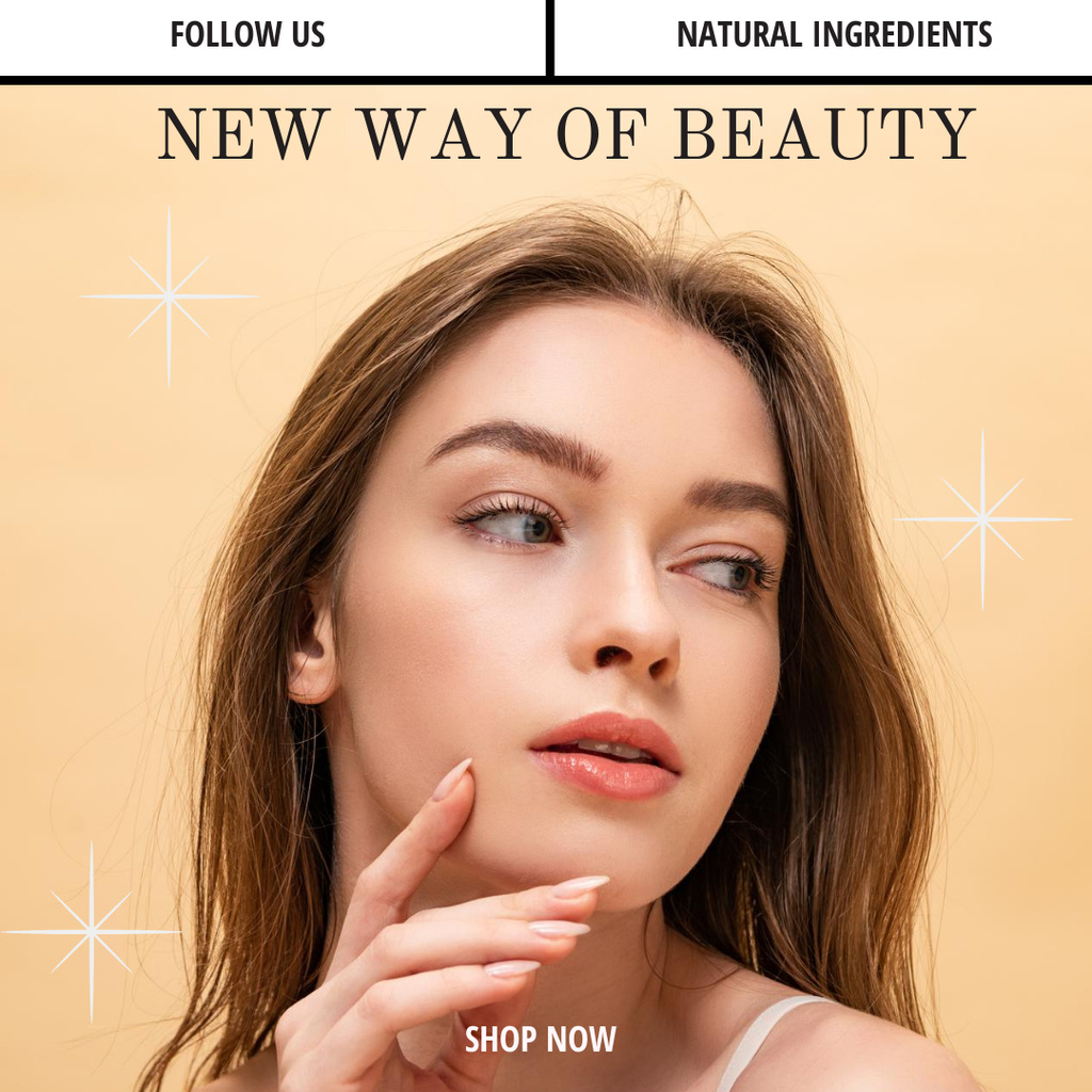 Plantilla de diseño de Beauty Ad with Attractive Young Girl Instagram AD 