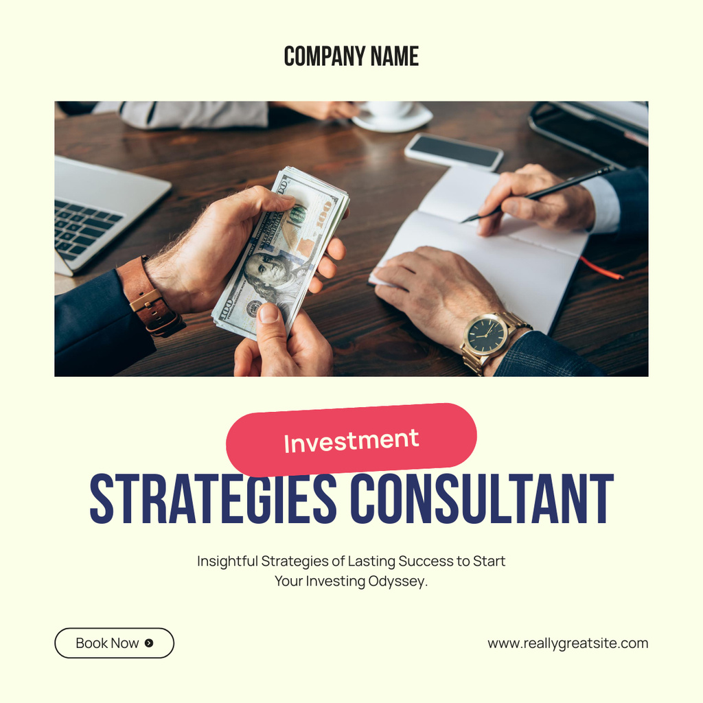 Modèle de visuel Offer of Strategies Consultant Services - LinkedIn post