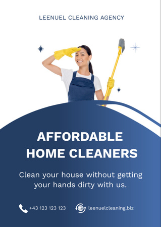 Affordable Home Cleaners Service Offer Flyer A6 Design Template