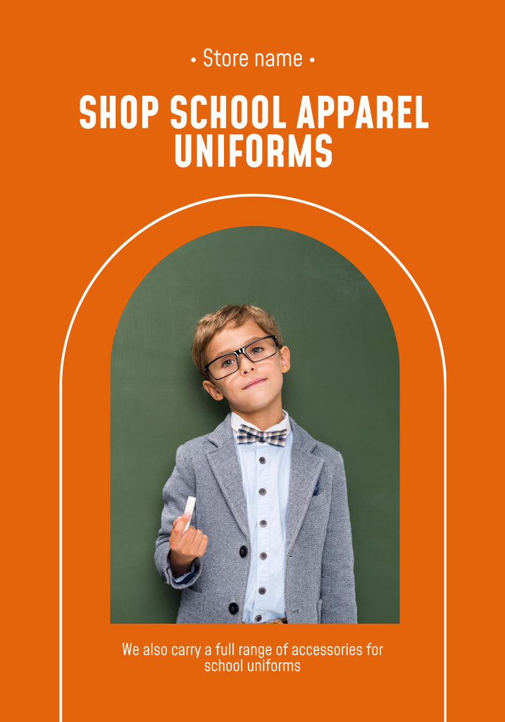 School Apparel and Uniforms Sale Offer Poster 28x40in Modelo de Design