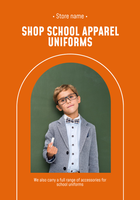 School Apparel and Uniforms Sale Offer Poster 28x40in Design Template