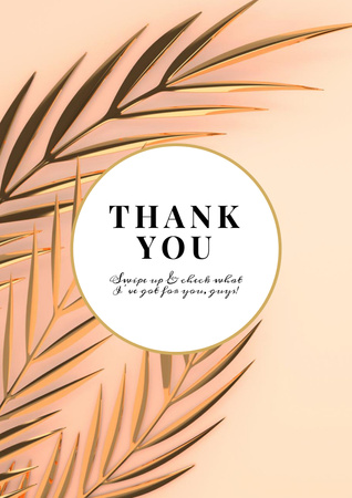 Platilla de diseño Thank You card with Tropical Leaves Poster