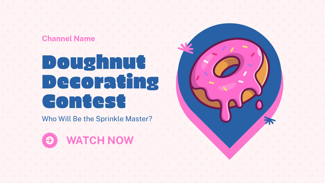 Ad of Doughnut Decorating Contest Youtube Thumbnail Design Template