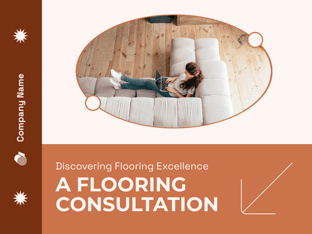 Platilla de diseño Services of Flooring Consultation with Woman Using Laptop Presentation