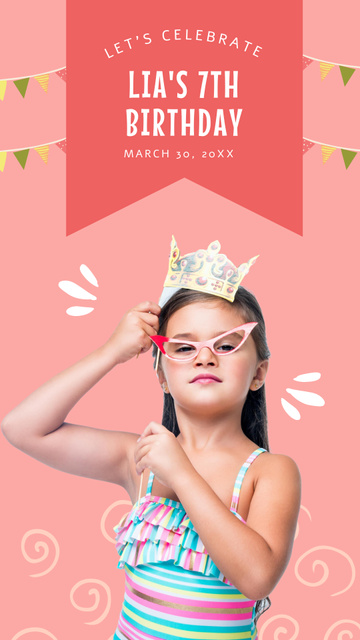 Template di design Cheerful Birthday Announcement With Happy Child Instagram Story
