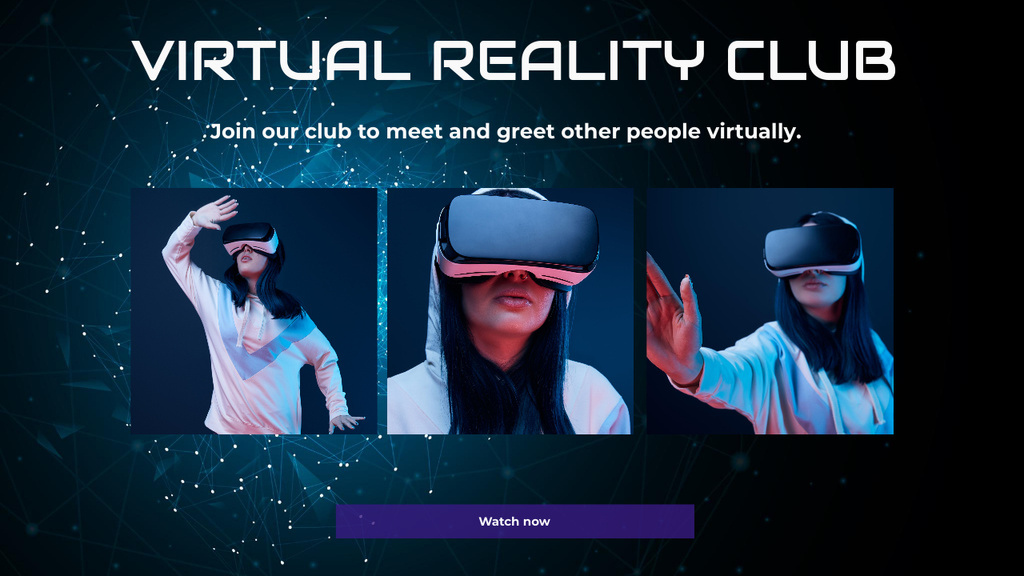 Plantilla de diseño de Virtual Reality Club Announcement Youtube Thumbnail 