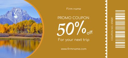 Travel Tour Ad on Brown Coupon 3.75x8.25in Design Template