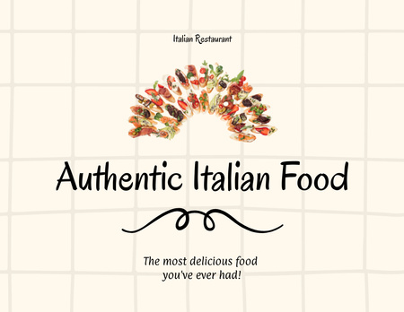 Authentic Italian Food Offer Flyer 8.5x11in Horizontal Design Template