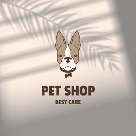 Pet Shop Ad with Cute Dog Logo Tasarım Şablonu