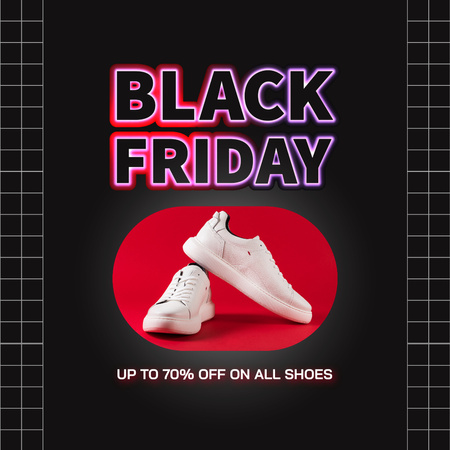 Ontwerpsjabloon van Animated Post van Black Friday-uitverkoop van verschillende stijlvolle sneakers