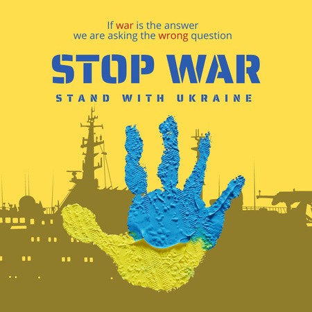 Ukrainian Palm to Stop War Instagram Design Template