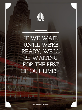 Motivational quote on big City background Poster US tervezősablon