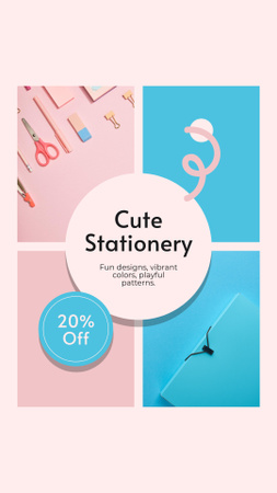 Special Discount Offer of Cute Stationery Instagram Story Design Template